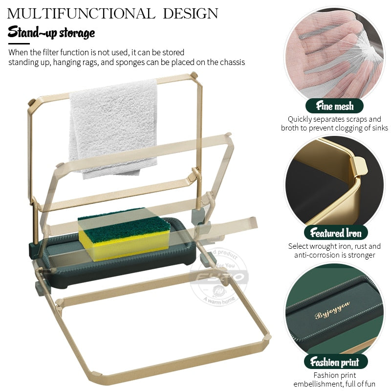 Kitchen Sink Foldable Filter Rack